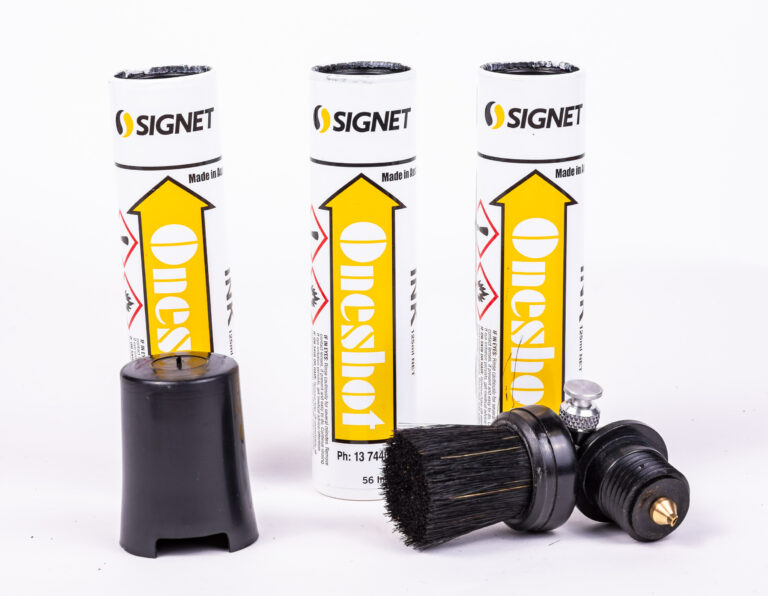 Oneshot Stencil Maker Growers Pack with roller, brush, and ink cartridge for mess-free marking.