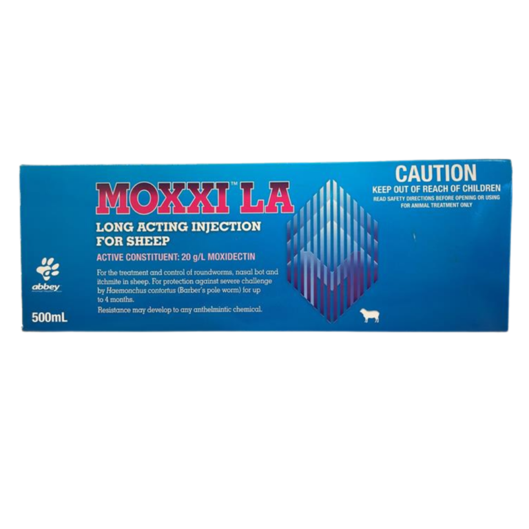 MOXXI™ LA Long Acting Injection for Sheep 500mL bottle with packaging
