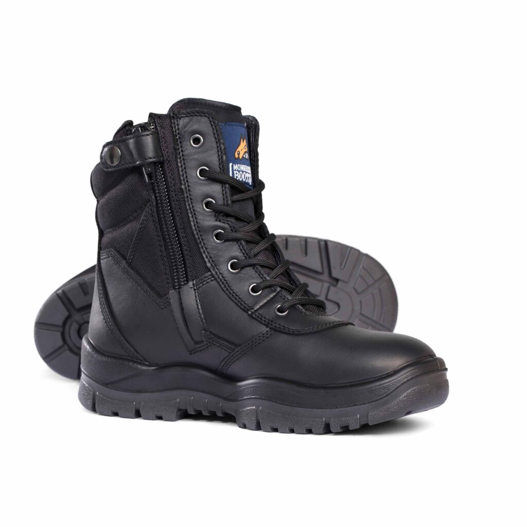 Mongrel High Leg Black Zipsider Boot 251 with Steel Cap