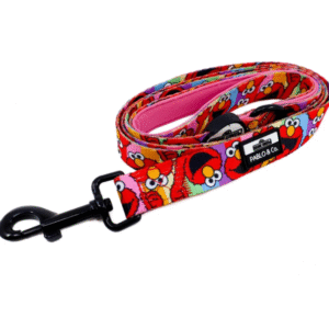 Pablo & Co Elmo Dog Leash featuring red Sesame Street design with neoprene handle and black hardware.