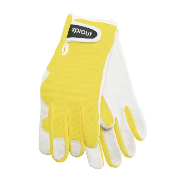 Sprout Goatskin Gardening Gloves with a durable leather finish, designed for comfort and flexibility in gardening and outdoor work.