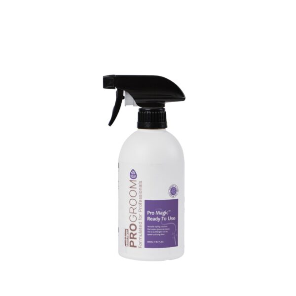 Heiniger ProGroom Pro Magic 500ml grooming spray for dogs, cats, and horses.