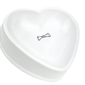Barkley & Bella Heart Dog Bowl – ceramic pet bowl in a heart shape, suitable for food or water.
