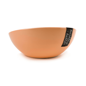 Barkley & Bella Ergonomic Bowl Peach – Stylish ceramic dog bowl with ergonomic design