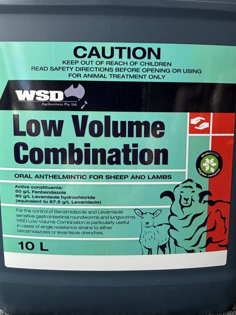 WSD Low Volume Combination 10L oral drench bottle for sheep and lambs parasite control