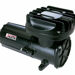 Selecta 12V Foam Marker Compressor with compact design and outlet fitting for spray marking systems.