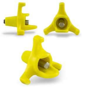 Bainbridge Horizontal Nipple side-mounted on a water container for poultry