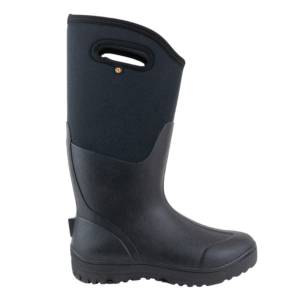 Bogs Classic Ultra High women’s waterproof boots in black, with pull handles and rugged sole.