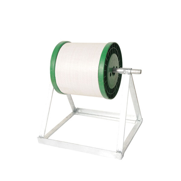 Nemtek Reel Holder with electric fencing wire spool, made of galvanised steel.