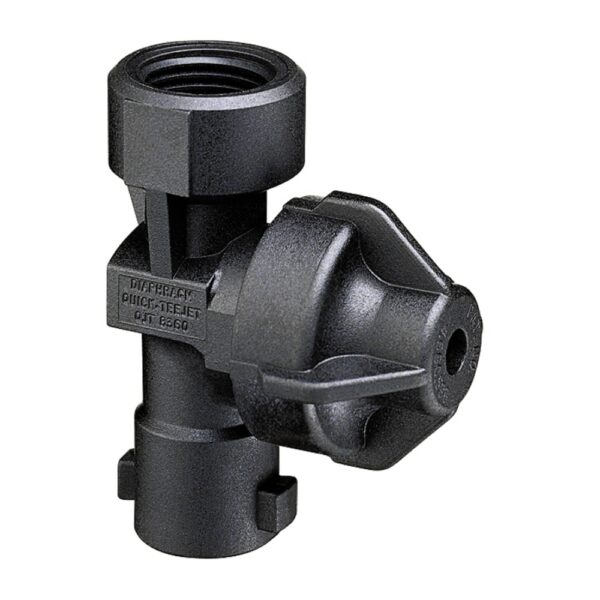 Teejet Nozzle Adaptor Non Drip 11/16 Thread Female QJT8360-NYB, black nylon spray fitting with threaded connection