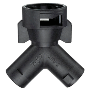 Teejet Nozzle Adaptor Twin Outlet QJ90-2-NYR, black nylon dual nozzle spray adaptor