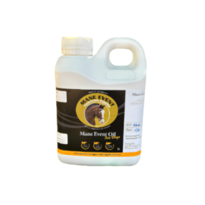 Mane Event Oil for Dogs 1L white container with black and gold label