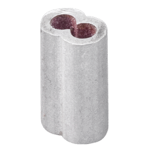Hayes Crimps HC4 3.55–4mm 50pk heavy-duty fencing wire joiners in packaging.