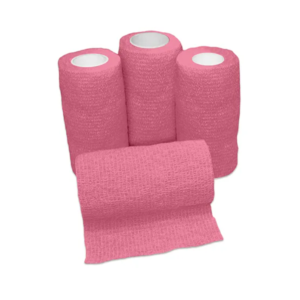 Pink Bainbridge Flexi elastic bandage roll for animal wound care