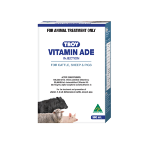 Troy Vitamin ADE Injection 500mL box for cattle, sheep and pigs