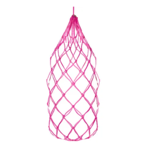 Hot pink Bainbridge large nylon hay net with drawstring