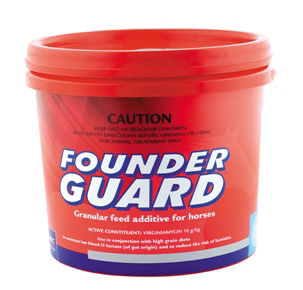 Founderguard granular feed additive 1kg bucket for horses laminitis prevention