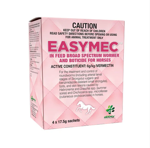 Abbey Easymec in feed horse wormer boticide granules 4 x 17.5g sachets