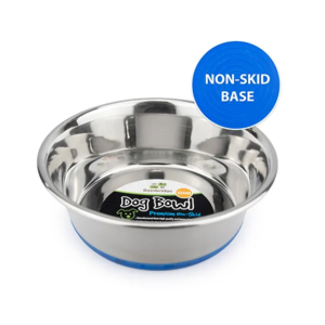 Bainbridge non skid dog bowl stainless steel with bonded black rubber base