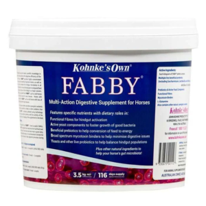 FABBY horse gut supplement probiotic and prebiotic pellets for equine digestive health