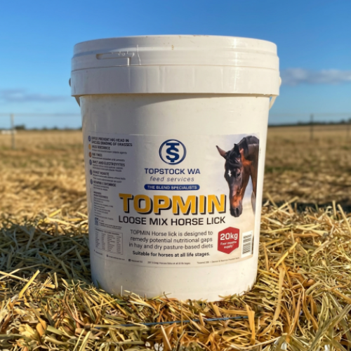 Topstock Topmin horse mineral lick 20kg bucket loose mix no molasses supplement