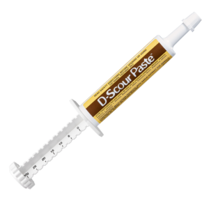 D-Scour Paste 30g oral syringe with brown and yellow label