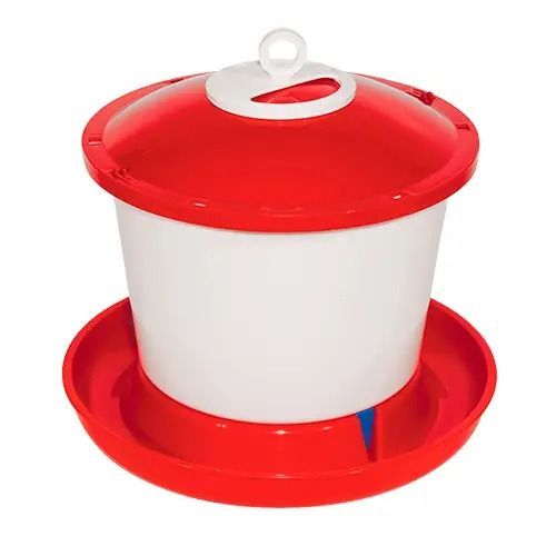 Novital Rapid Clean 9 litre poultry drinker with red lid and base
